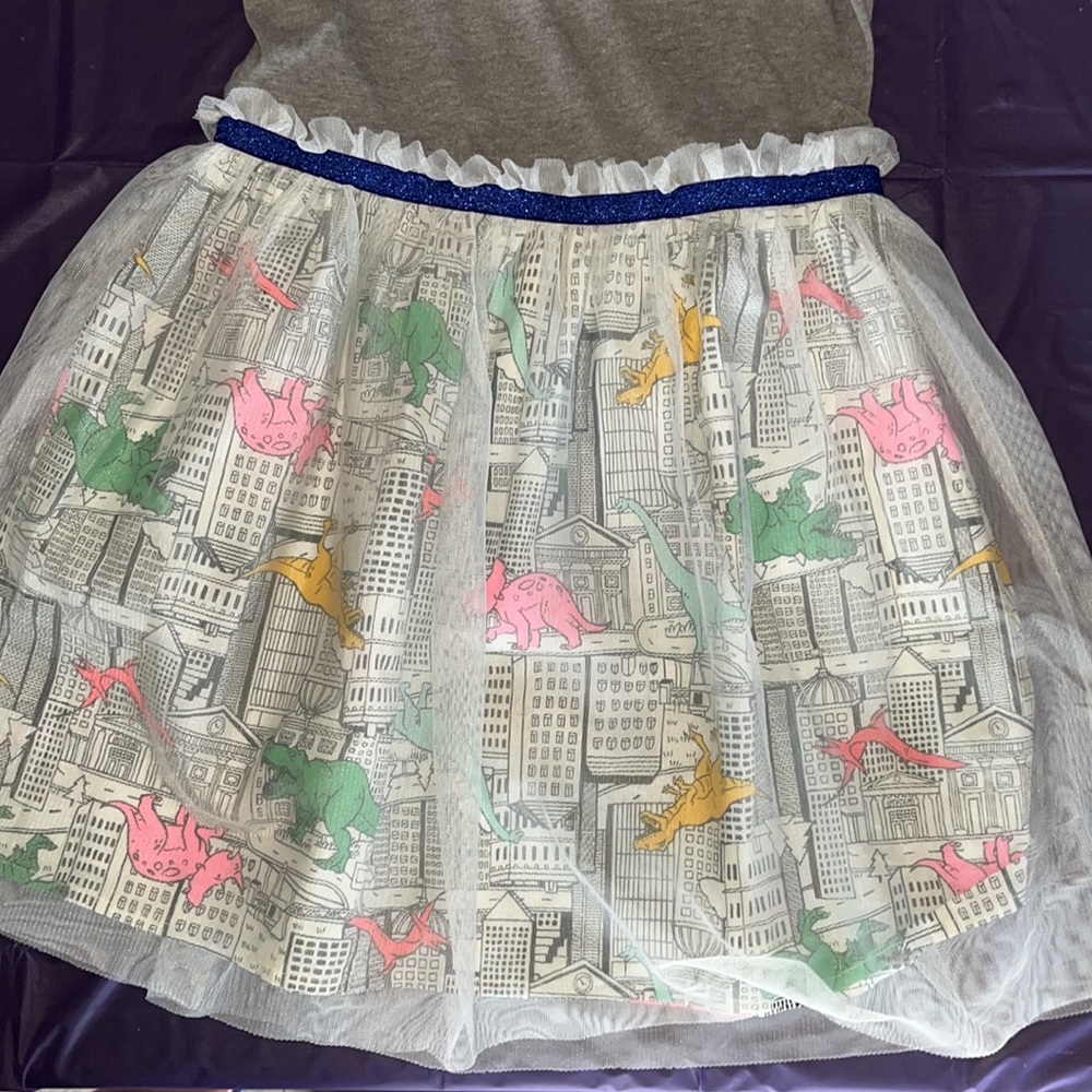 Cat & Jack Dinosaur Dress Size 7/8 EUC - Picture 3 of 5